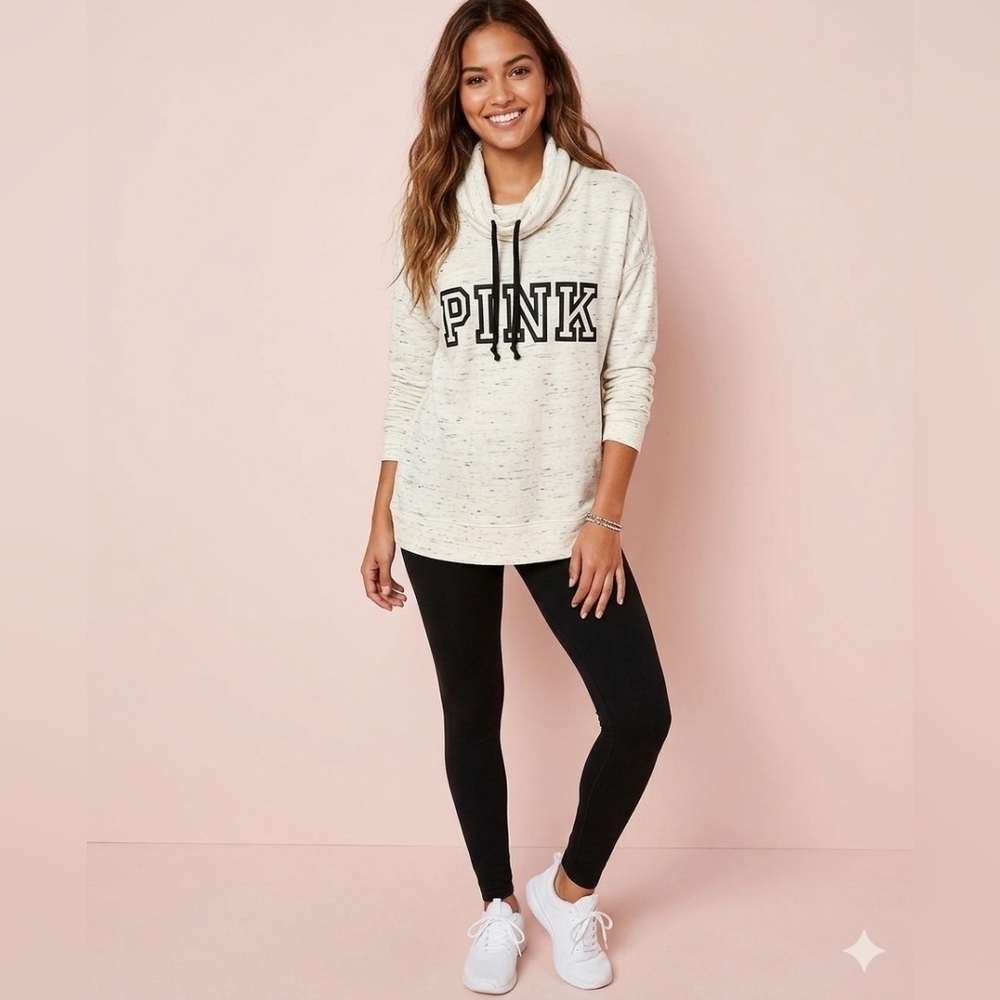 PINK Victoria's Secret (Rare) Pullover Marled Ivory Sweatshirt Size SP